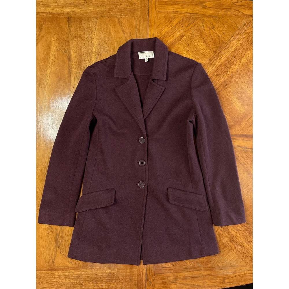 Kenar Wool Blazer Burgundy Vintage 90s Y2K Ann Tjian Petites Plum Jacket 4